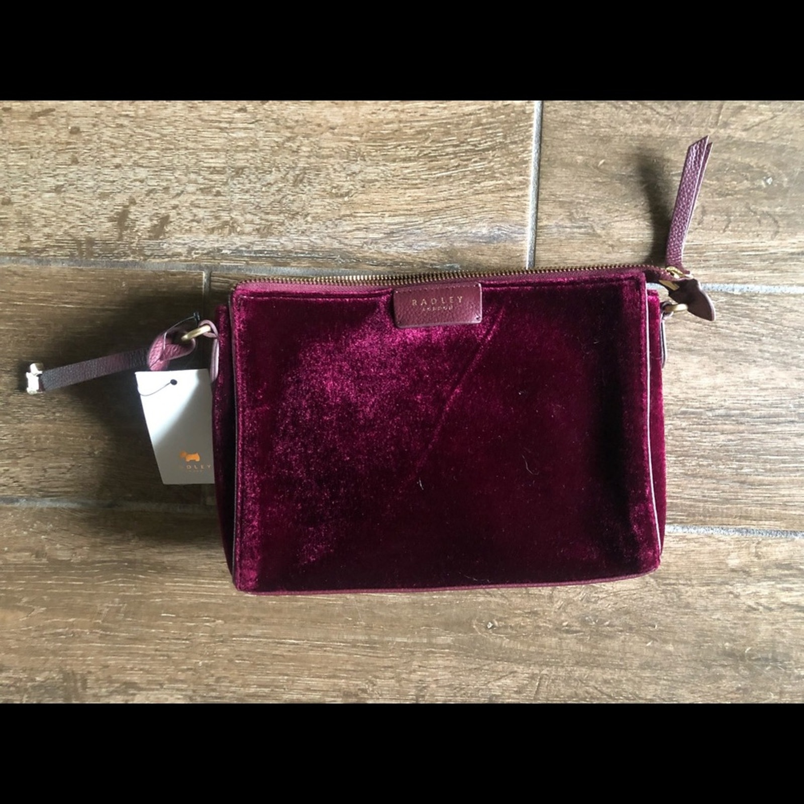 Radley London Selby Street Red Clutch Velvet Wine Small Clutch — image 2 of 6